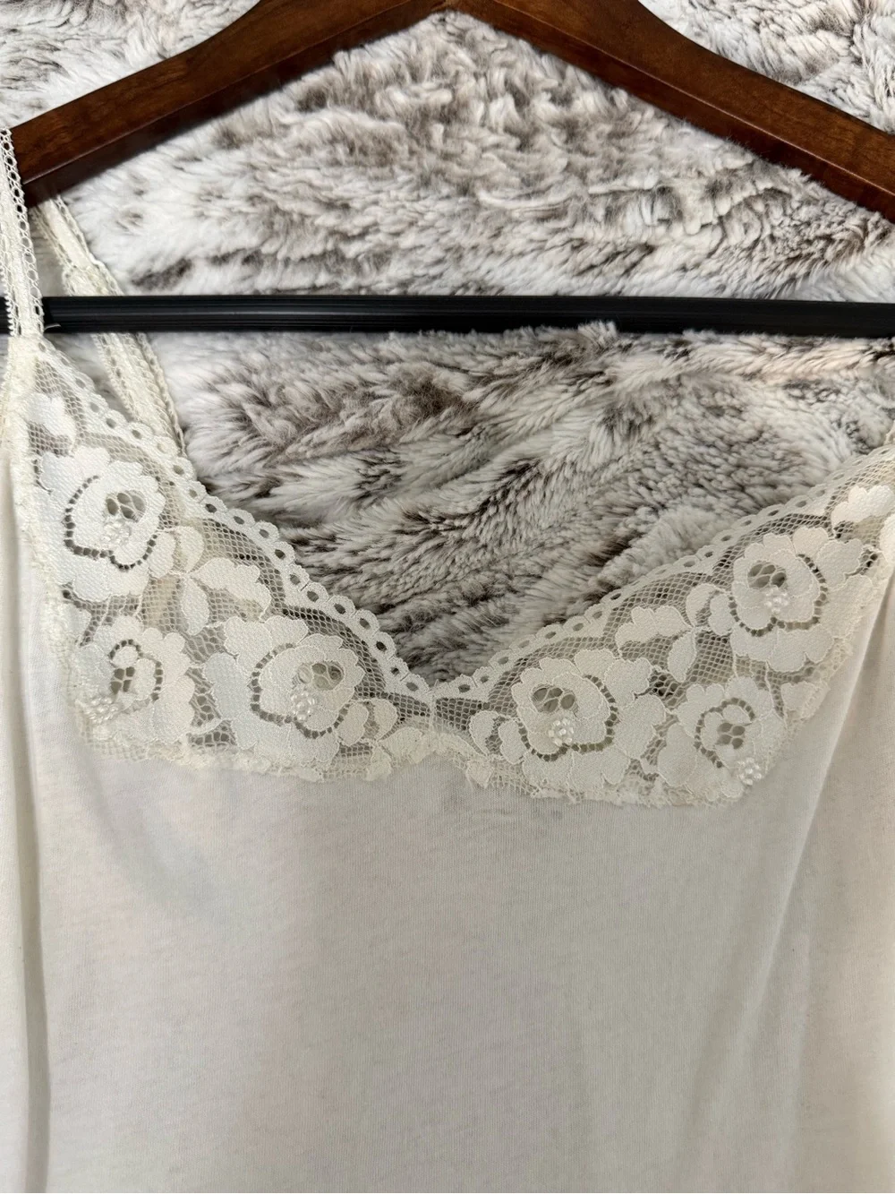 Free People Ivory Lace-Trim Bodysuit